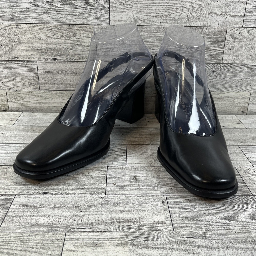 Rockport Total Motion Noelle Black Slingback Heeled Sandals Women Size 7.5M